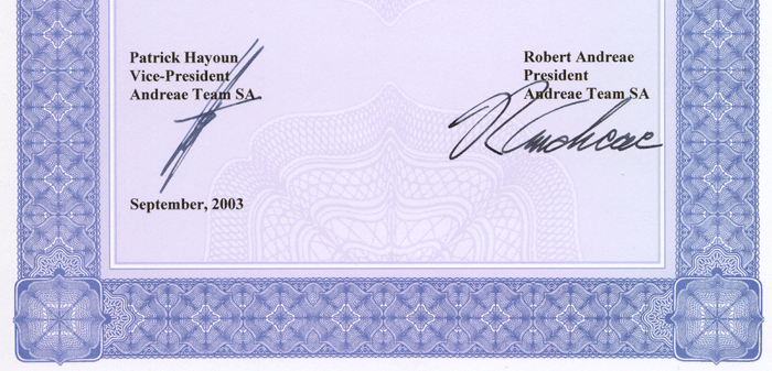 안드레아 필터 인증서 3